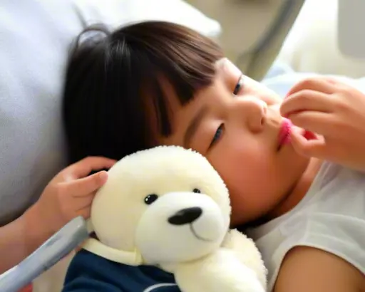 鼻注する子どもの画像